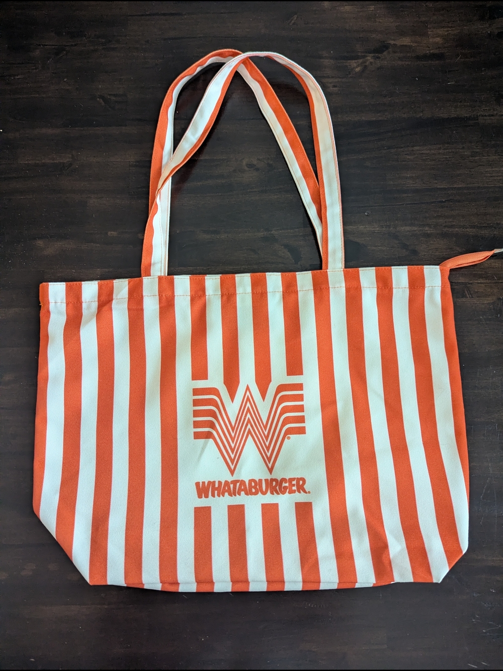 Whataburger Orange & White Striped Tote Bag